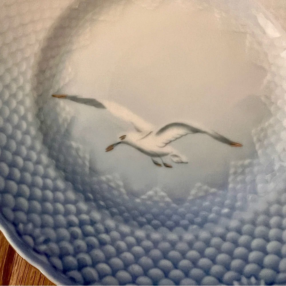 Vtg Bing and Grondahl B&G Denmark Seagull‎ 3 PCs Set, Tea Cup Saucer Cake Plate